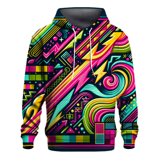 Neon Floral Delight Hoodie