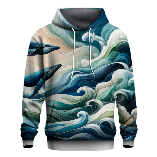 Ocean Waves and Whales Hoodie