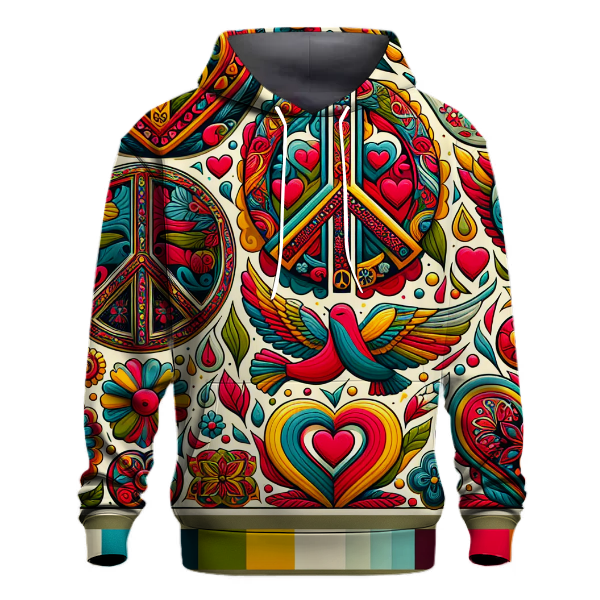 Hippie Love and Peace Hoodie
