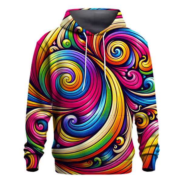 Radiant Rainbow Swirls Hoodie