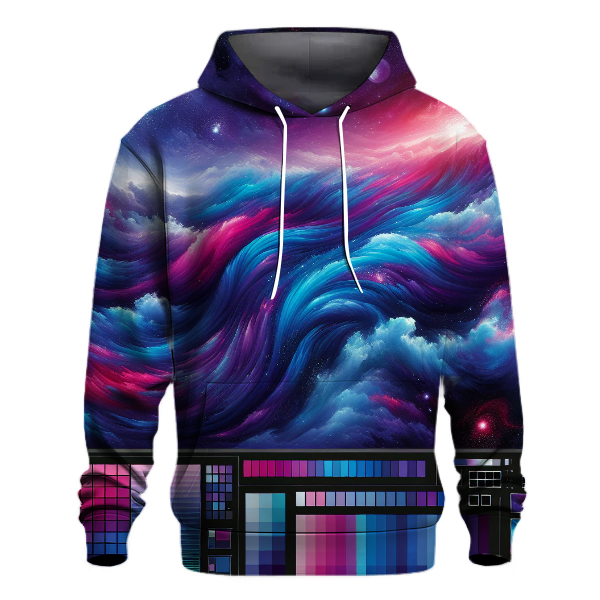 Neon Cosmic Waves Hoodie