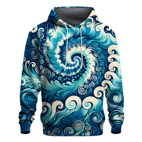 Oceanic Whirl Tie-Dye Design Hoodie