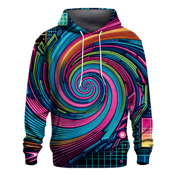 Neon Grid Vortex Hoodie