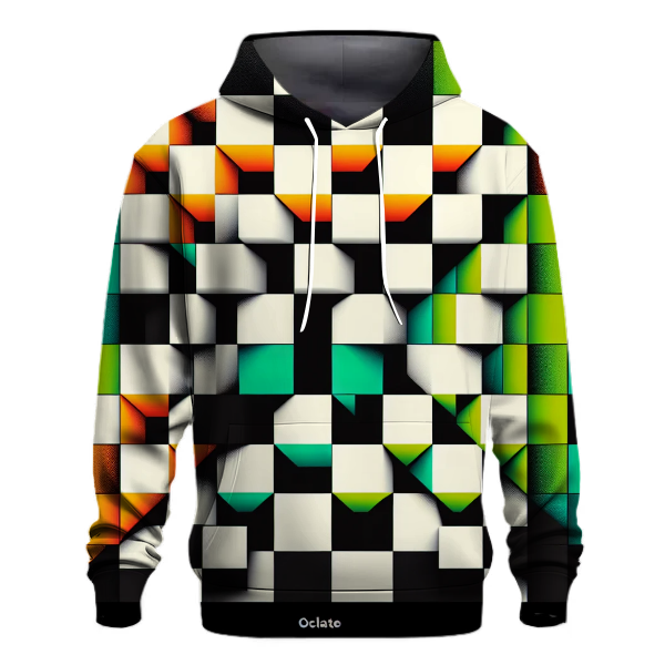 Bold Retro Checkerboard Hoodie