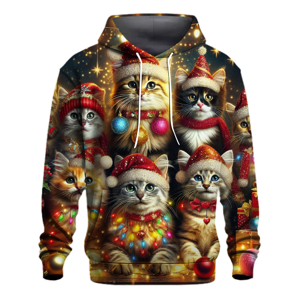 Cheerful Christmas Cats Hoodie
