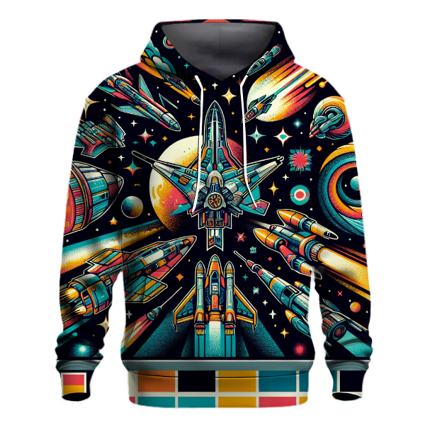 Galactic Retro Spaceships Hoodie