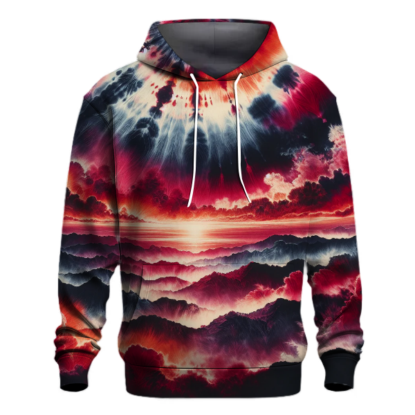 Crimson Horizon Burst Hoodie
