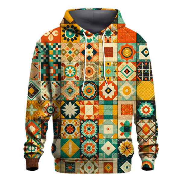 Vibrant Patchwork Quilt Hoodie