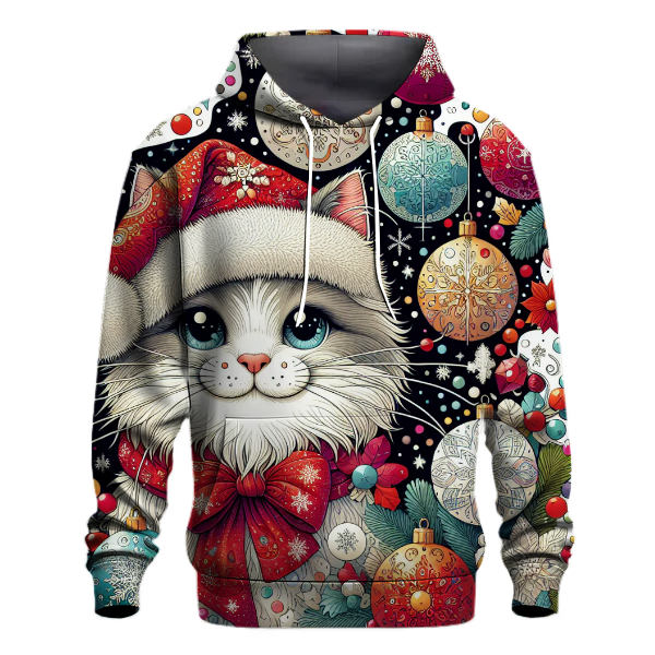 Charming Christmas Cat Scene Hoodie