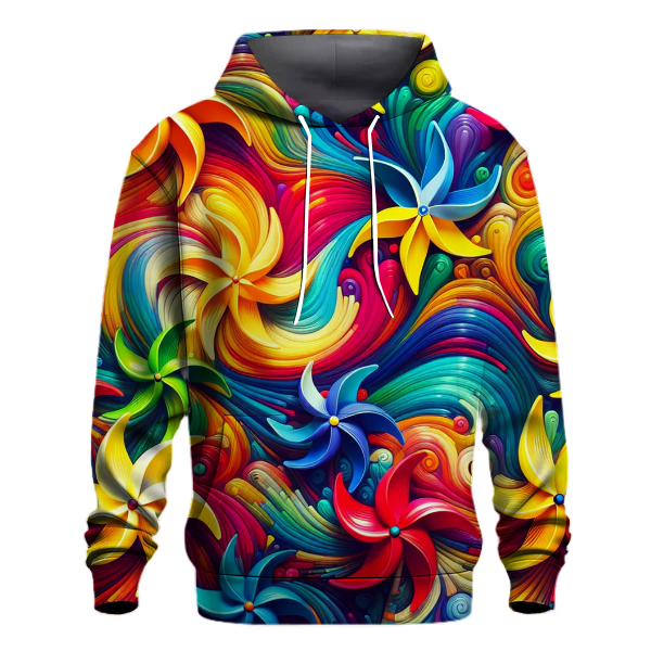 Colorful Pinwheel Design Hoodie
