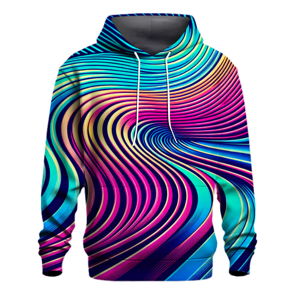 Neon Gradient Waves Hoodie