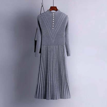 Thickened Straight Woolen Long Knitted Sweater Dress-Soco Hoodie