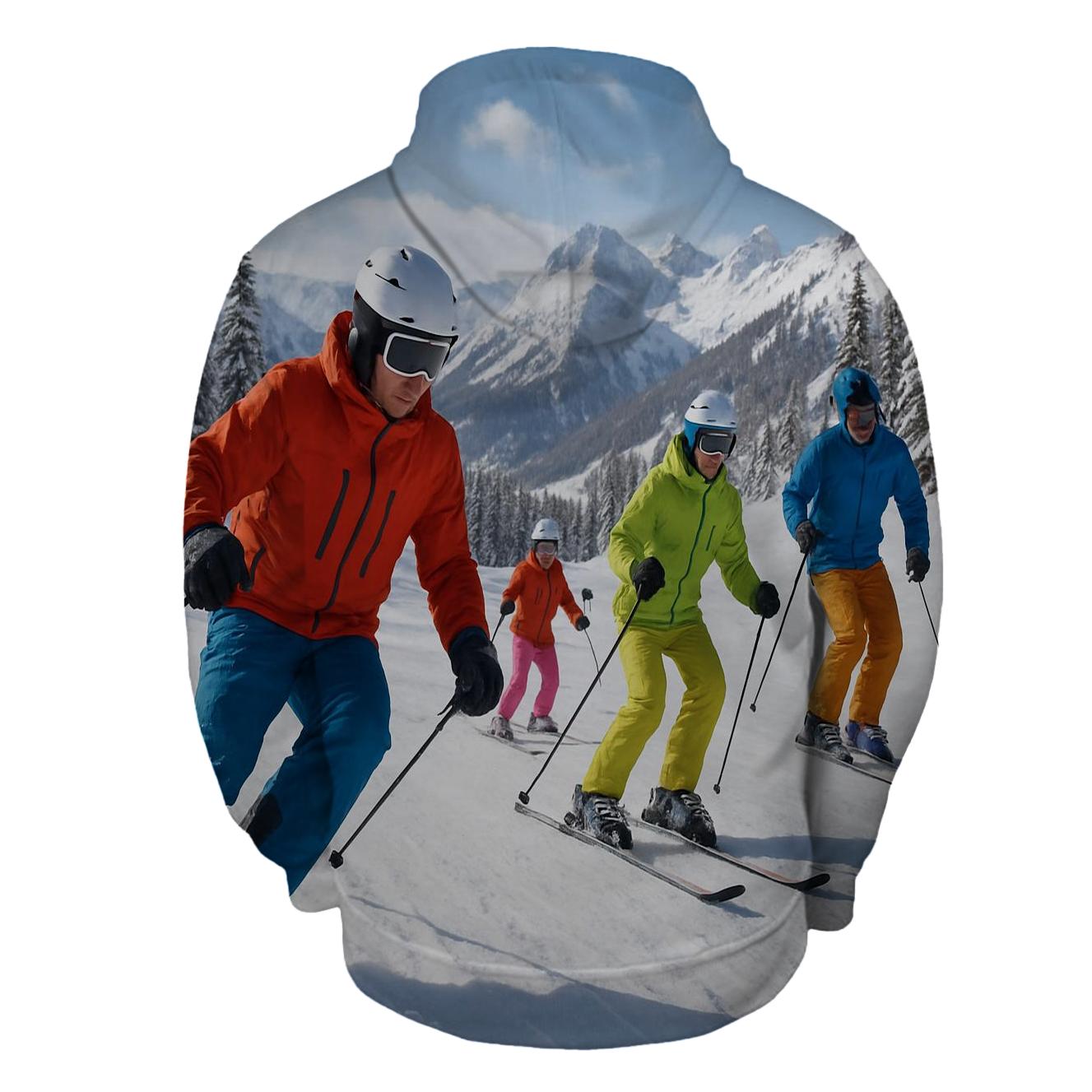 Skiing Adventure Half Zip Hoodie