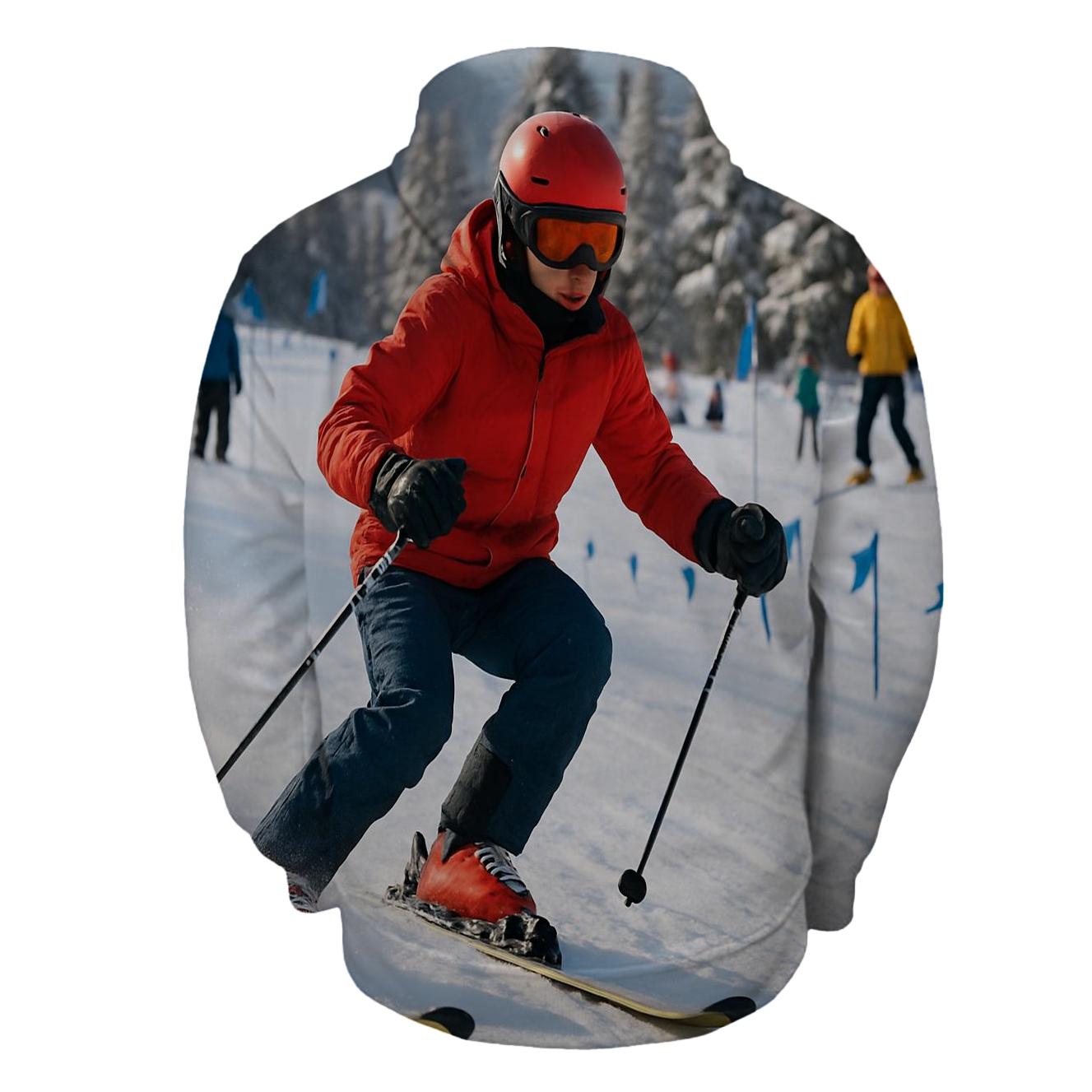 Skiing Elegance Half Zip Hoodie