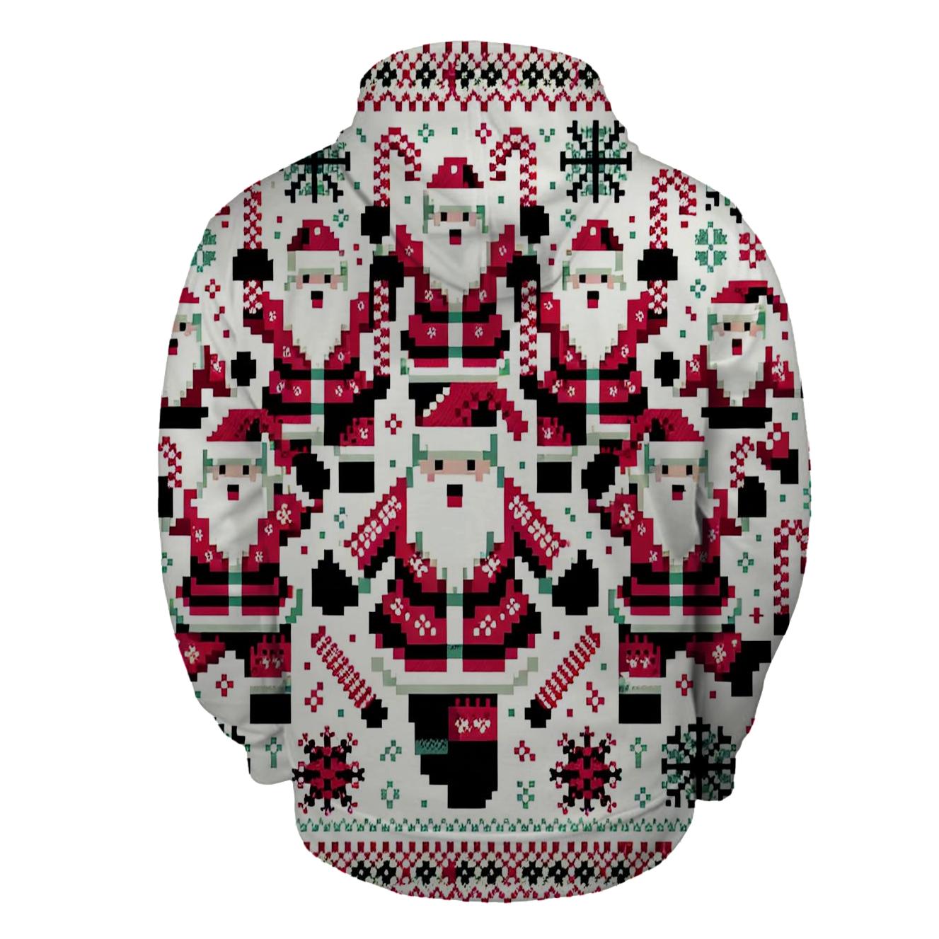 Retro Santa Parade Design Half Zip Hoodie