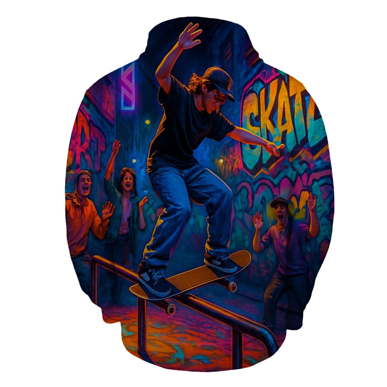 Skateboarding Grind Half Zip Hoodie