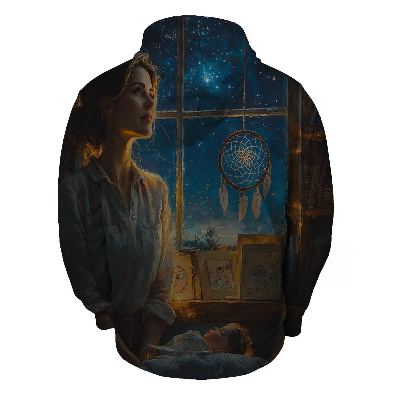 The Guardian of Dreams A Mother's Silent Watch Half Zip Hoodie