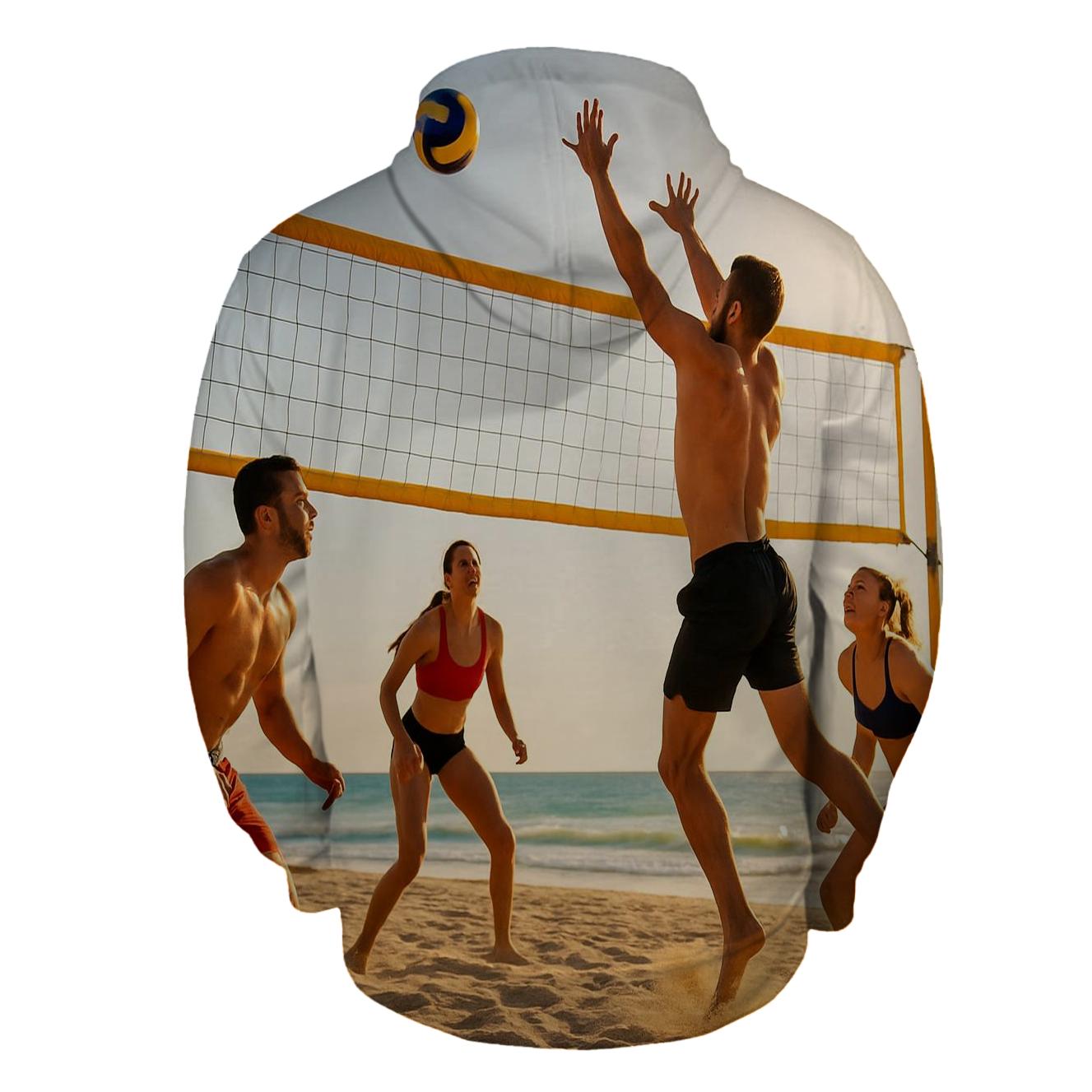 Volleyball Waves Half Zip Hoodie