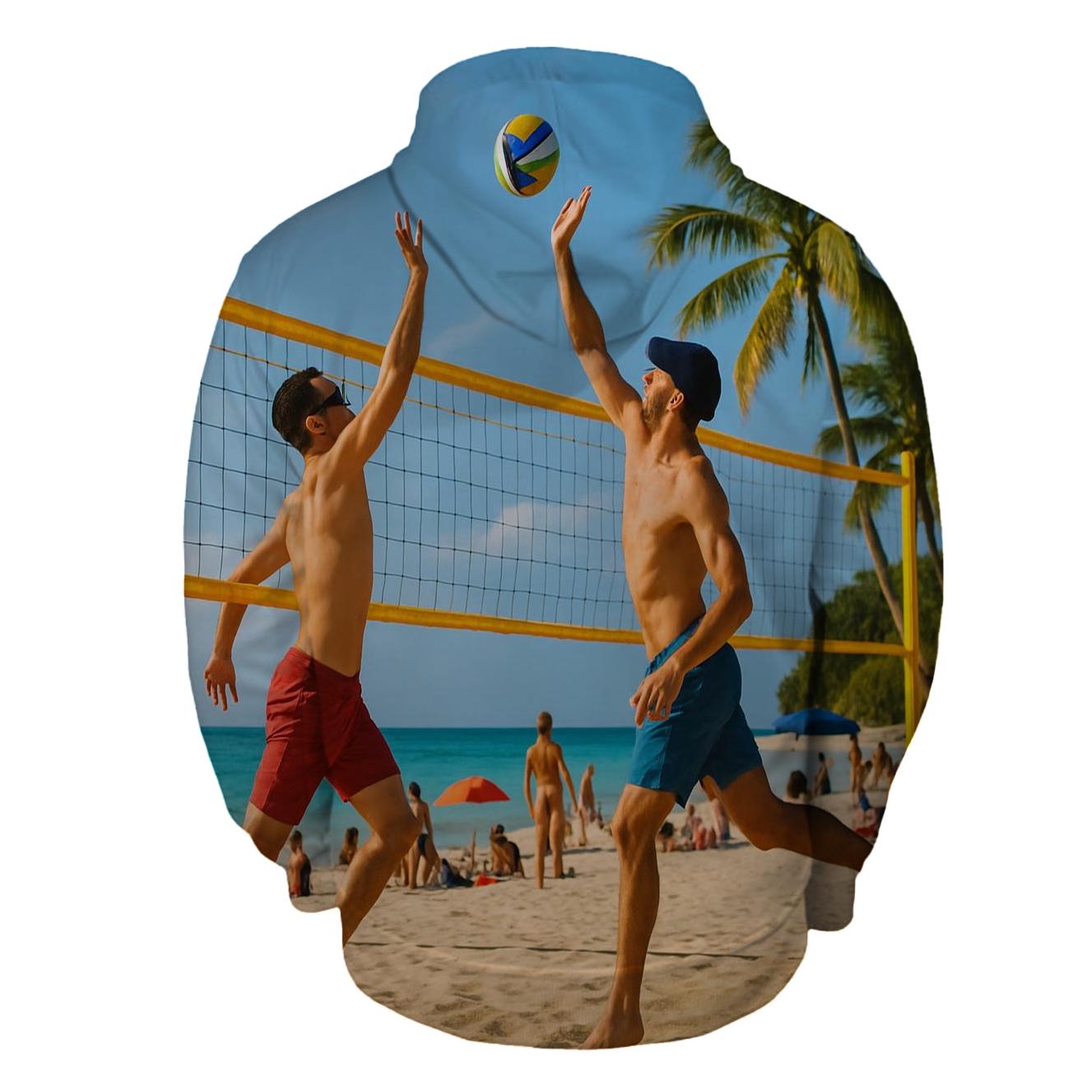 Beach Volleyball Vibes Half Zip Hoodie
