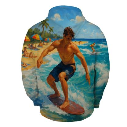 Skimboarding Wave Rider Half Zip Hoodie