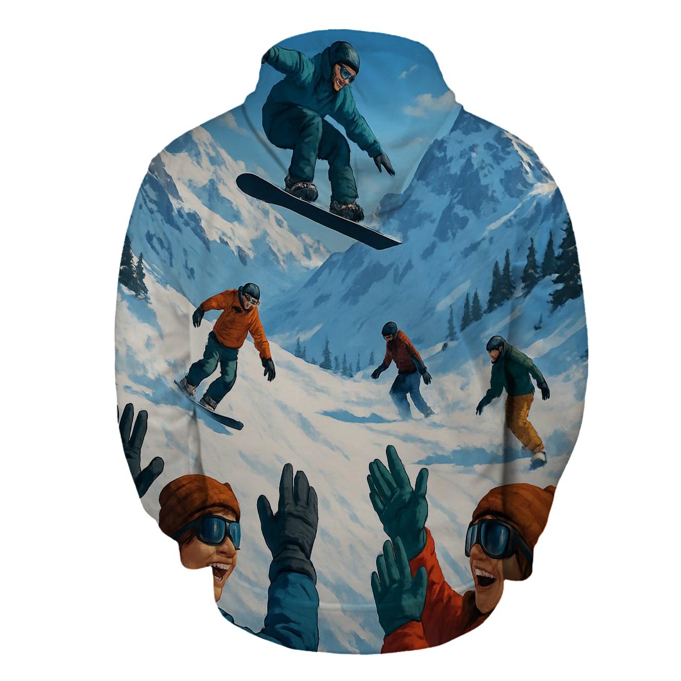 Snowboarding Thrill Half Zip Hoodie