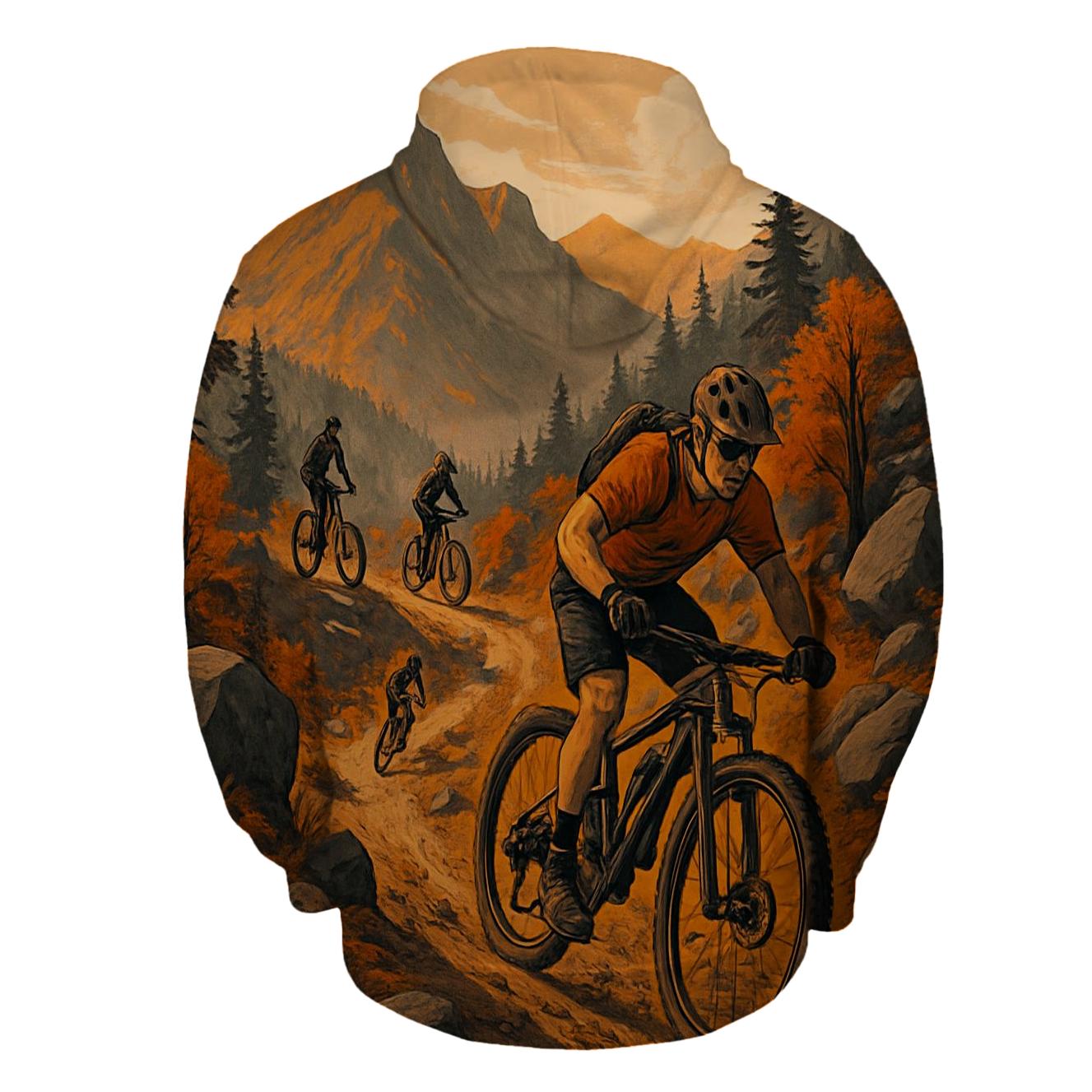 Mountain Biking Thrill Half Zip Hoodie
