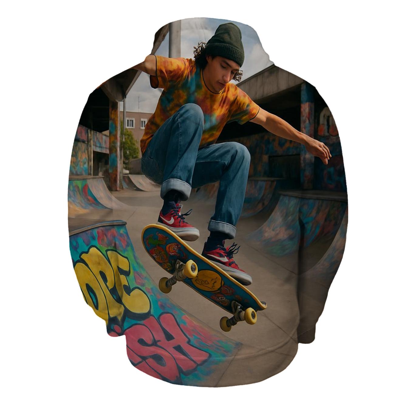 Skateboarding Thrill Half Zip Hoodie