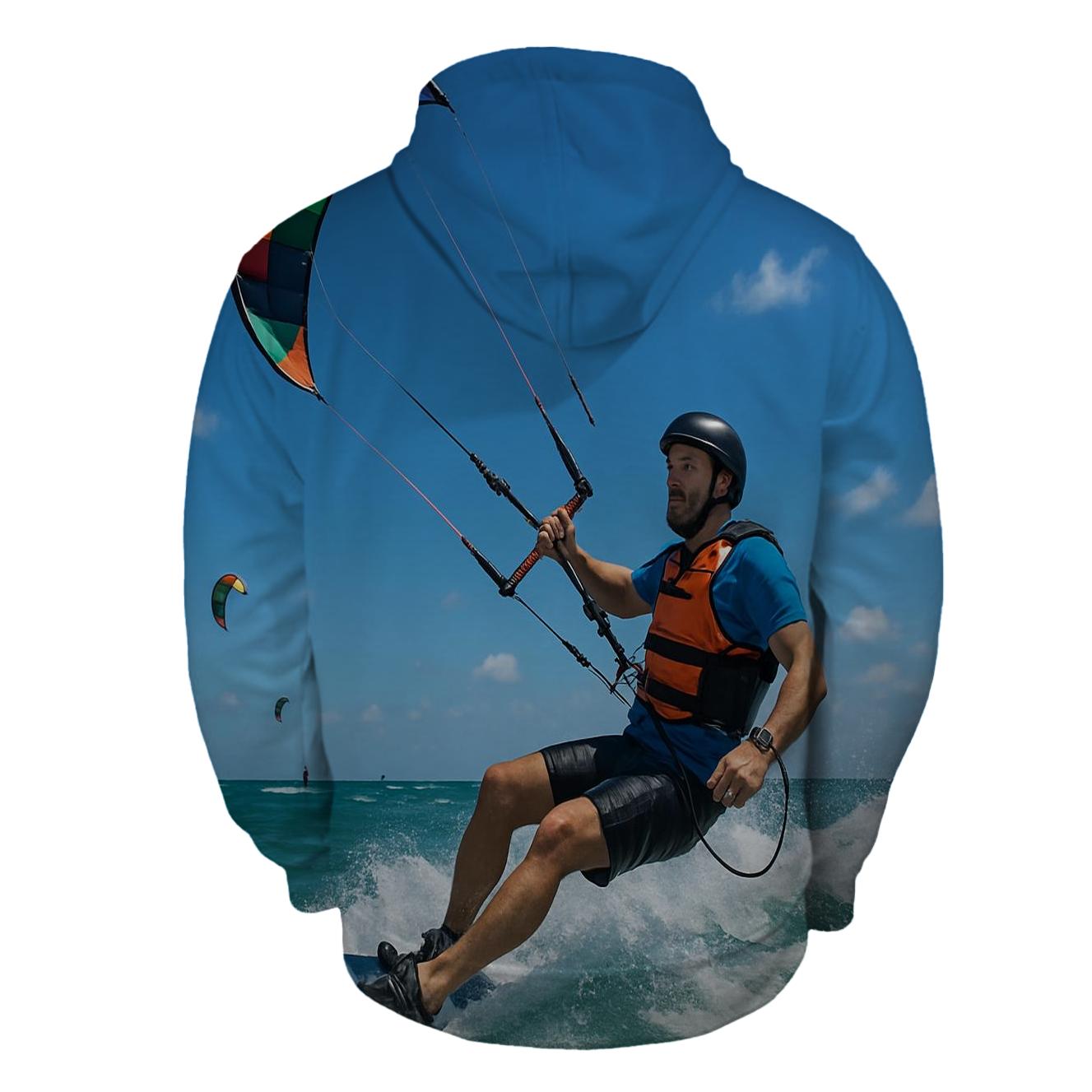 Kite Surfing Adventure Half Zip Hoodie