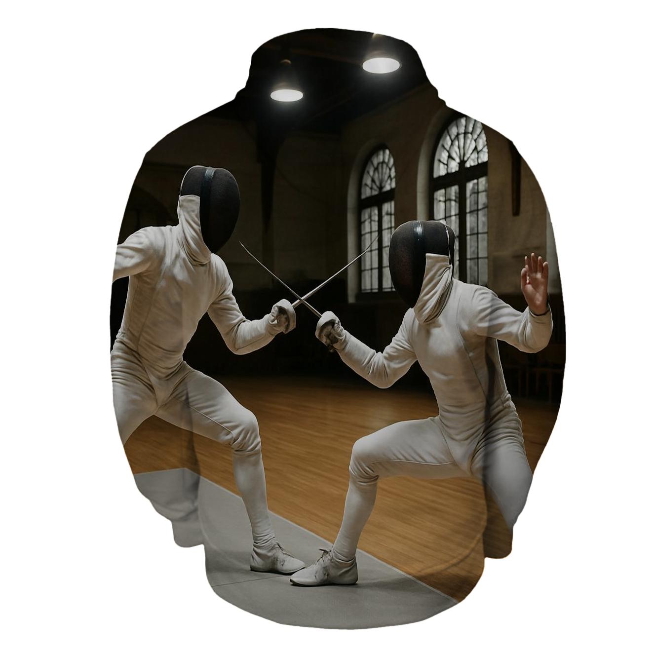 Fencing Elegance Half Zip Hoodie