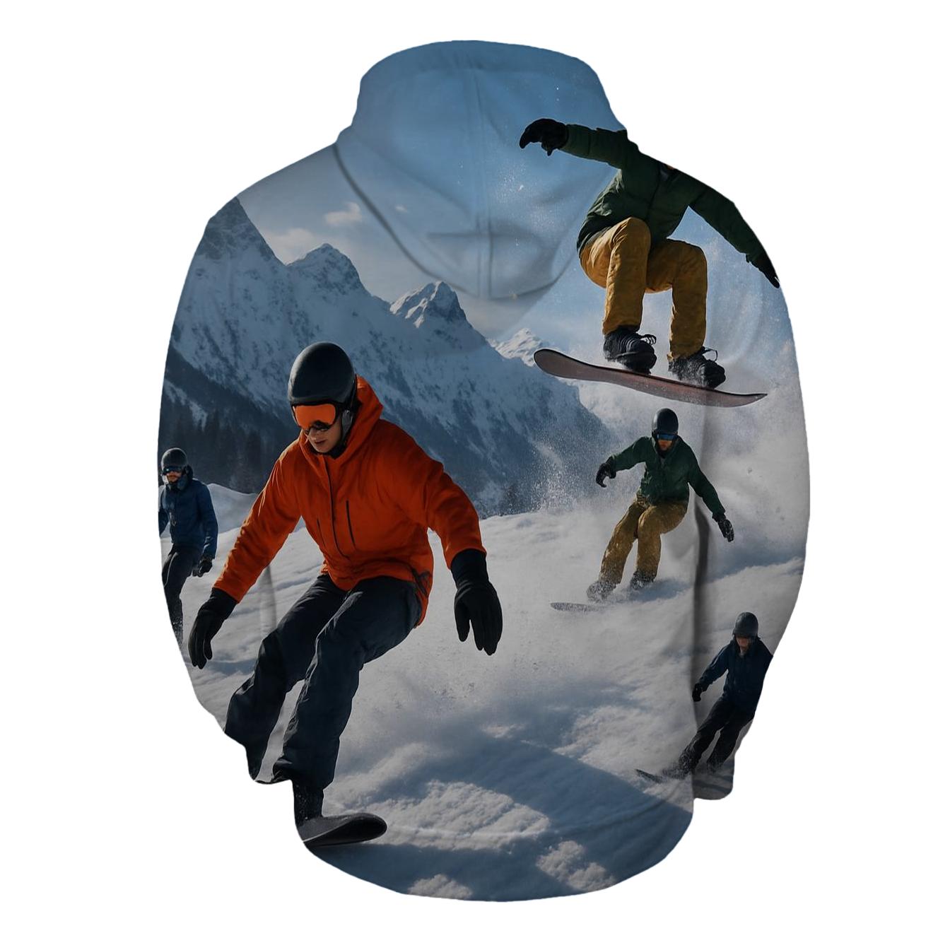 Winter Sports Excitement Half Zip Hoodie