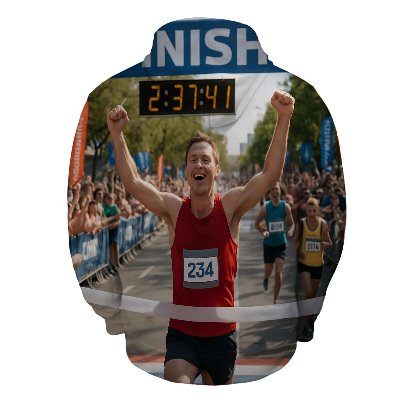 Marathon Runner Motivation Half Zip Hoodie