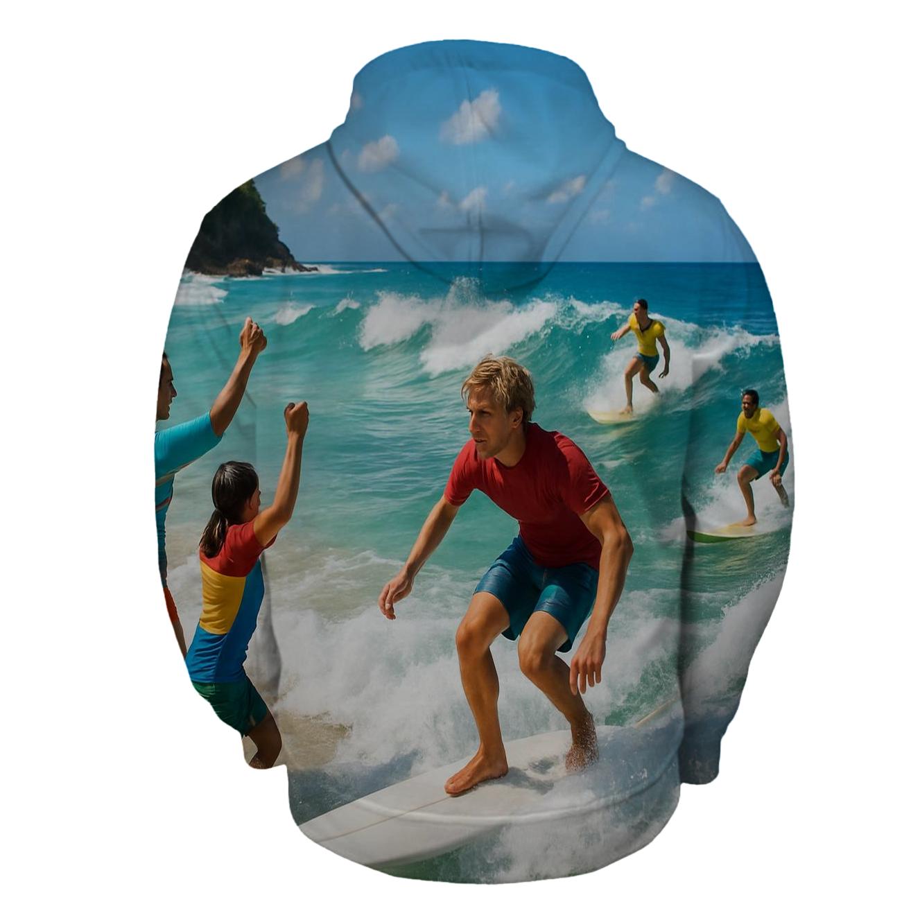 Surfing the Waves Half Zip Hoodie
