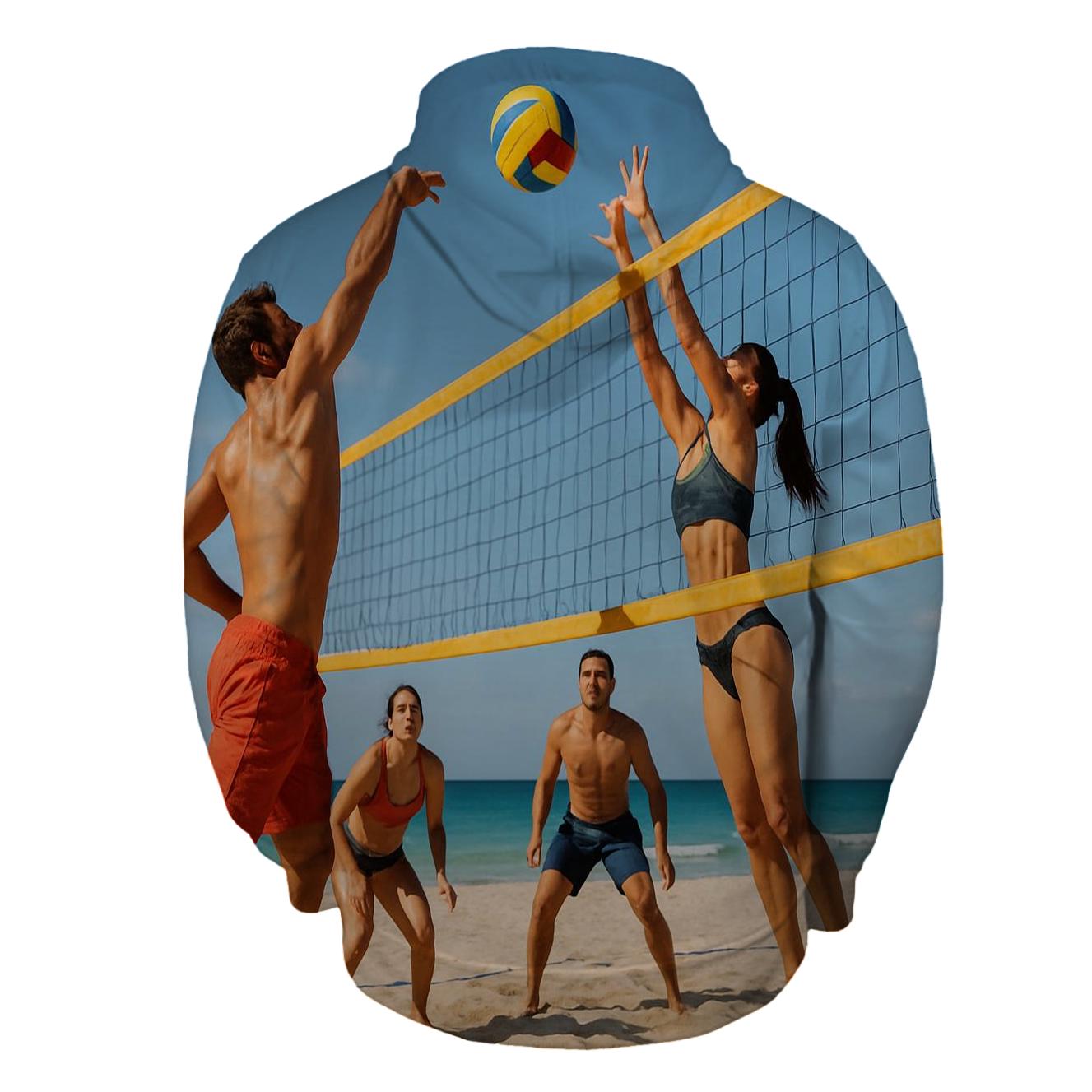 Volleyball Sunset Half Zip Hoodie