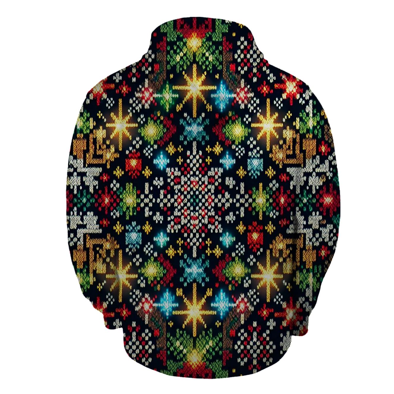 Holiday Festive Lights Design Half Zip Hoodie