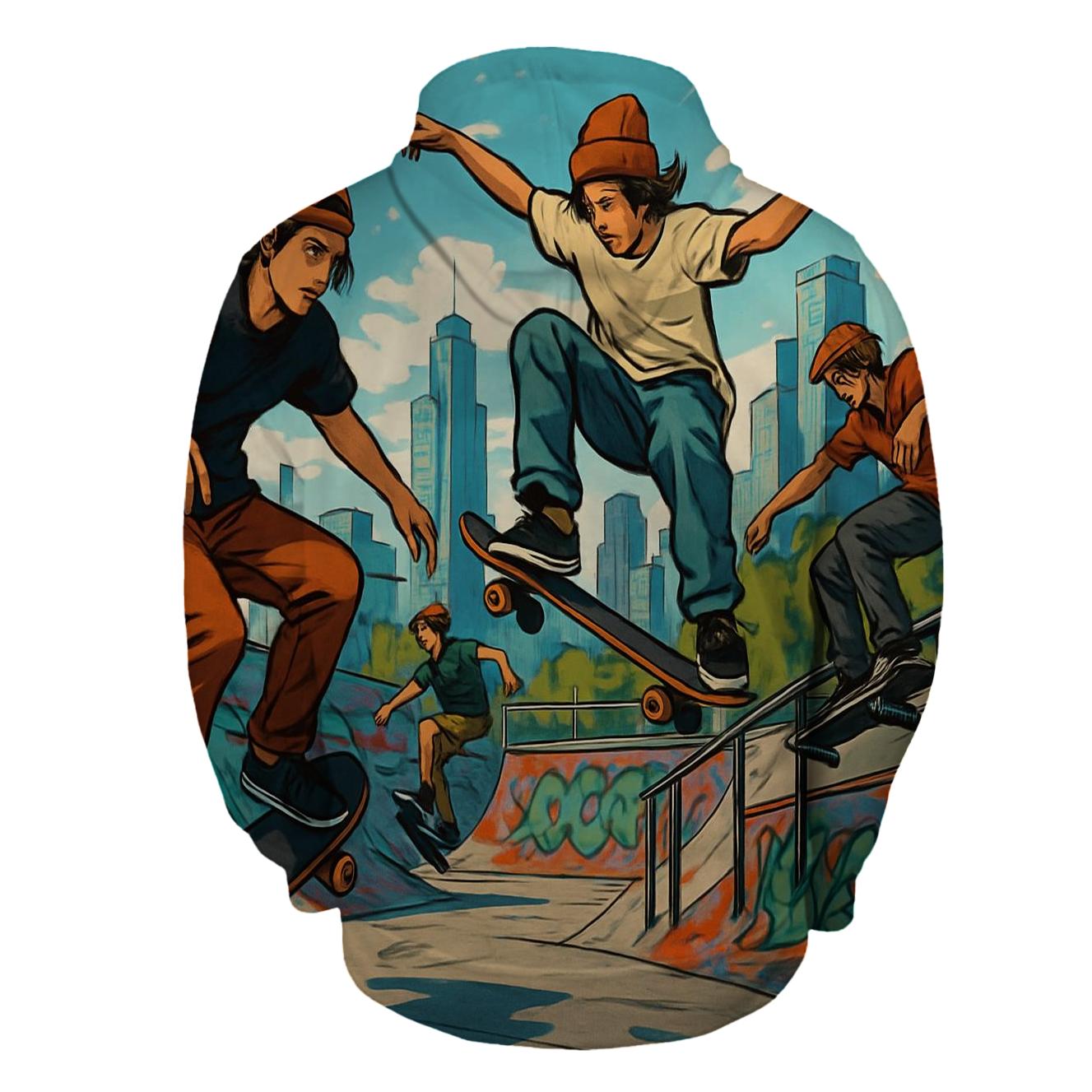 Skateboarding Vibes Half Zip Hoodie