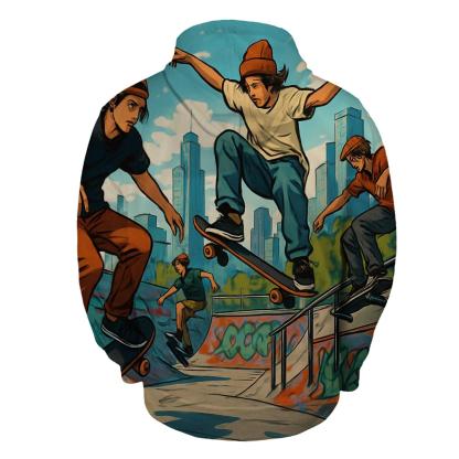 Skateboarding Vibes Half Zip Hoodie