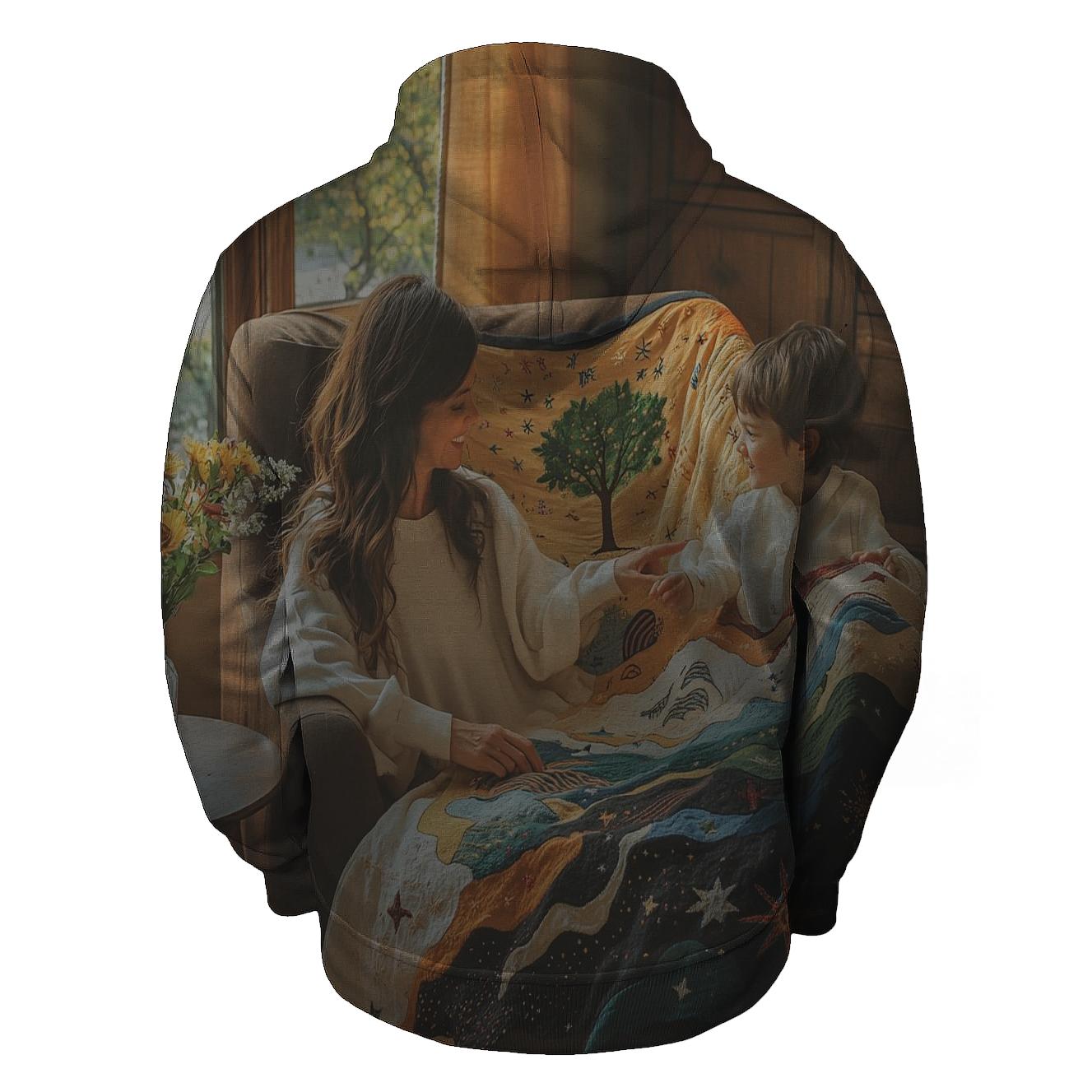The Heart's Tapestry Weaving Memories Through Love Half Zip Hoodie
