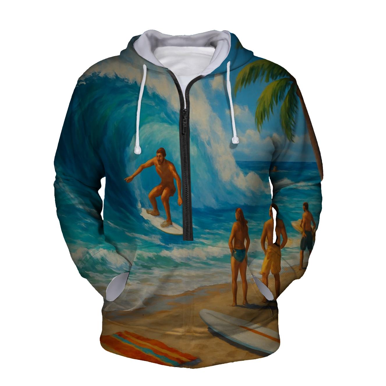 Surf Culture Vibes Half Zip Hoodie