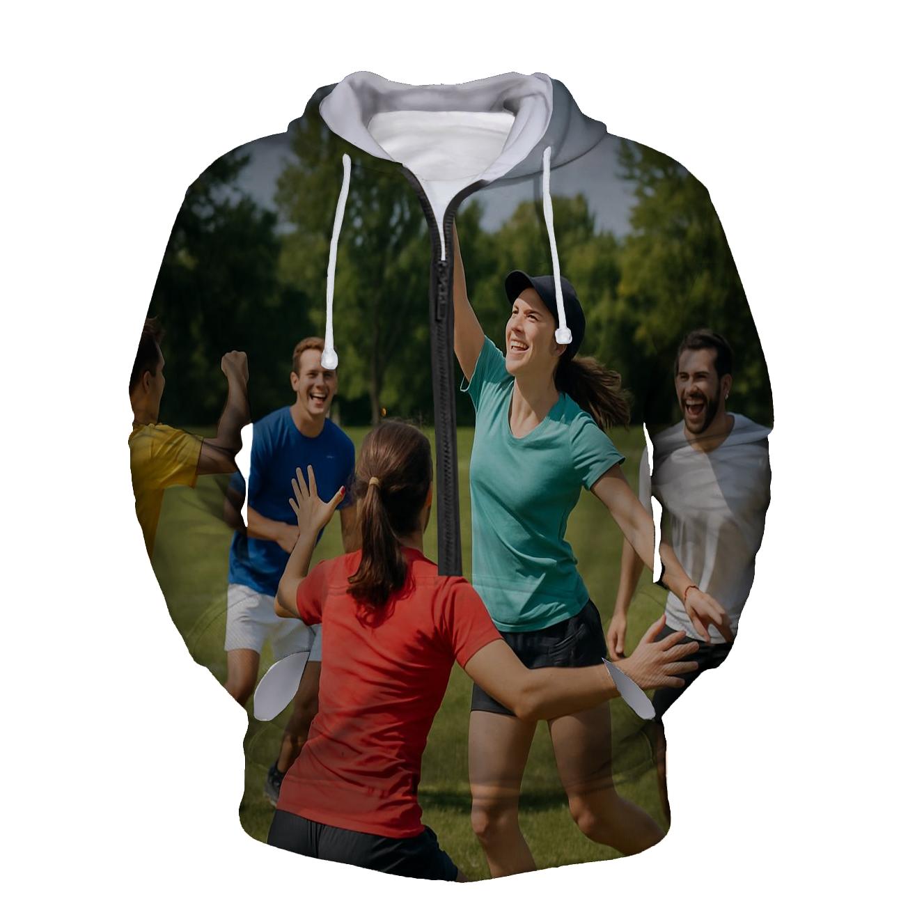 Ultimate Frisbee Fun Half Zip Hoodie