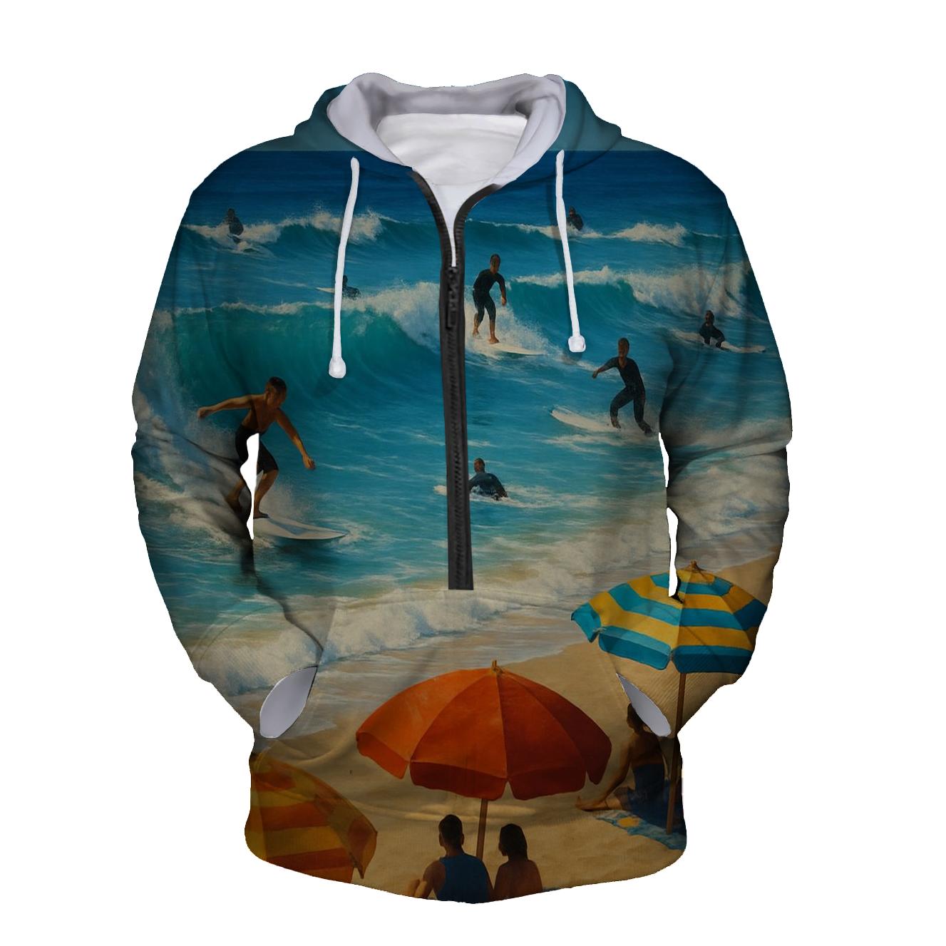 Surf Wave Half Zip Hoodie