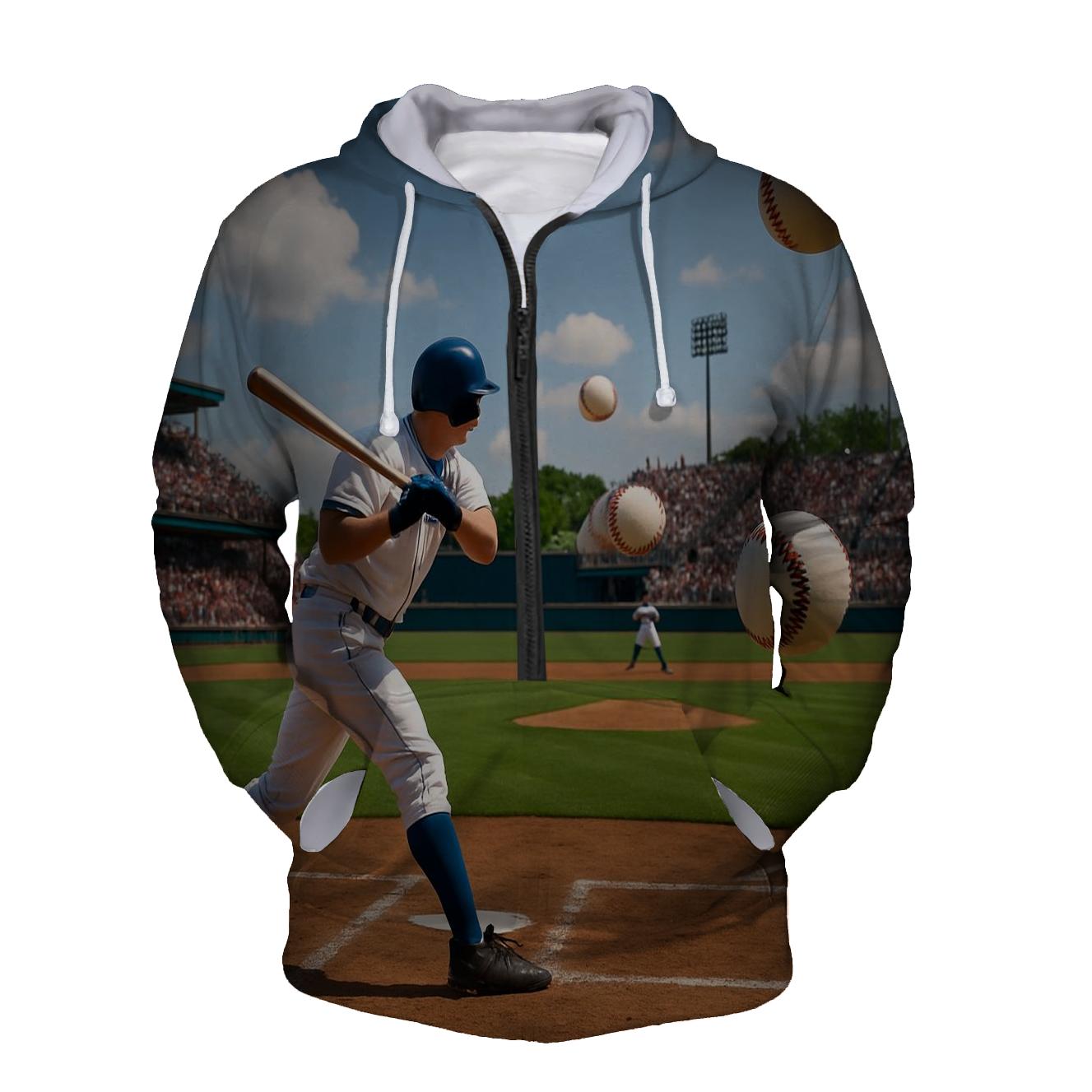 Baseball Fanatic Half Zip Hoodie