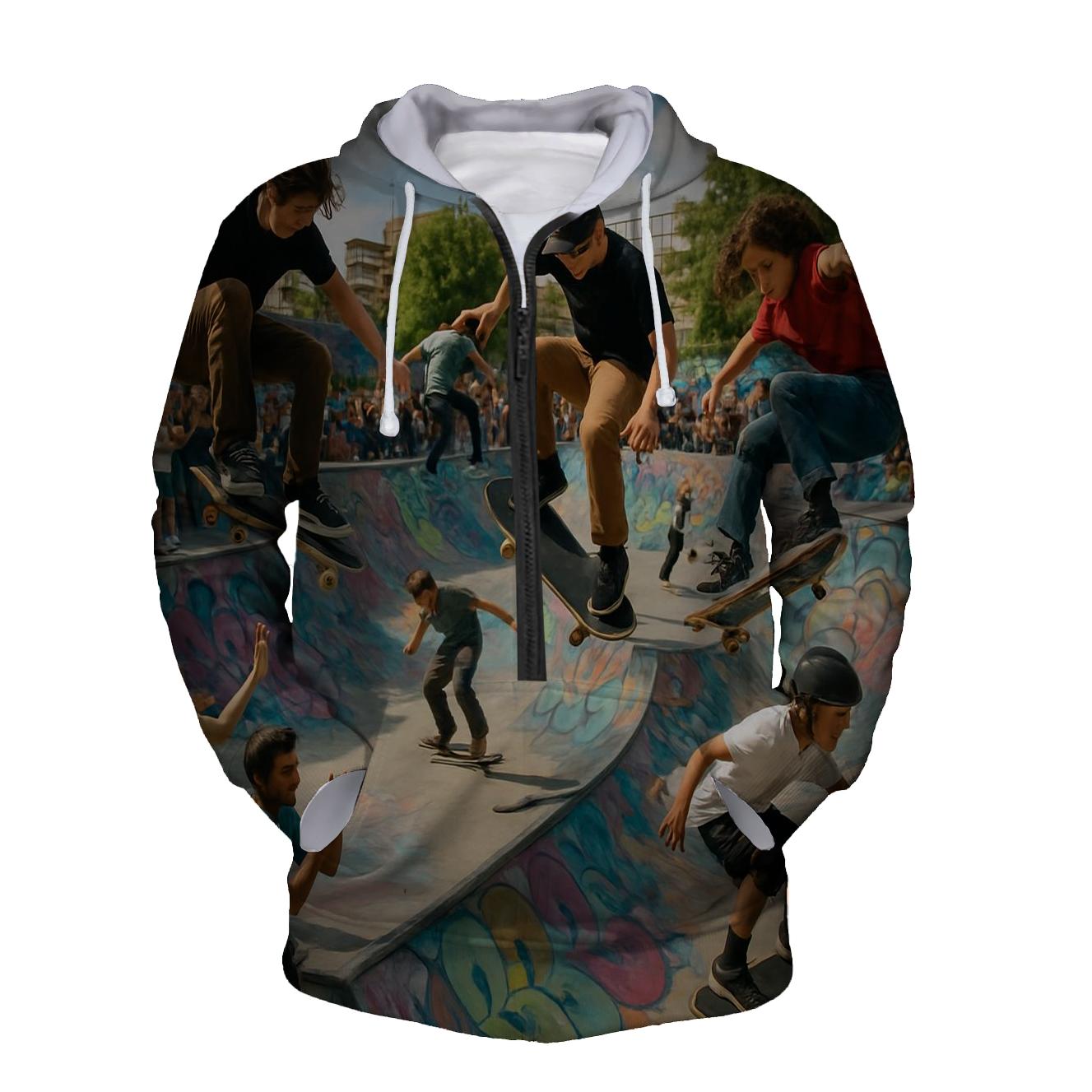 Skateboard Vibes Half Zip Hoodie