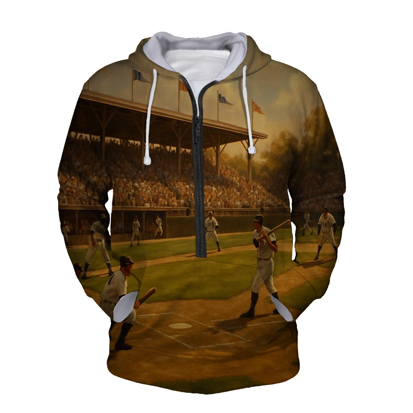 Baseball Americana Half Zip Hoodie