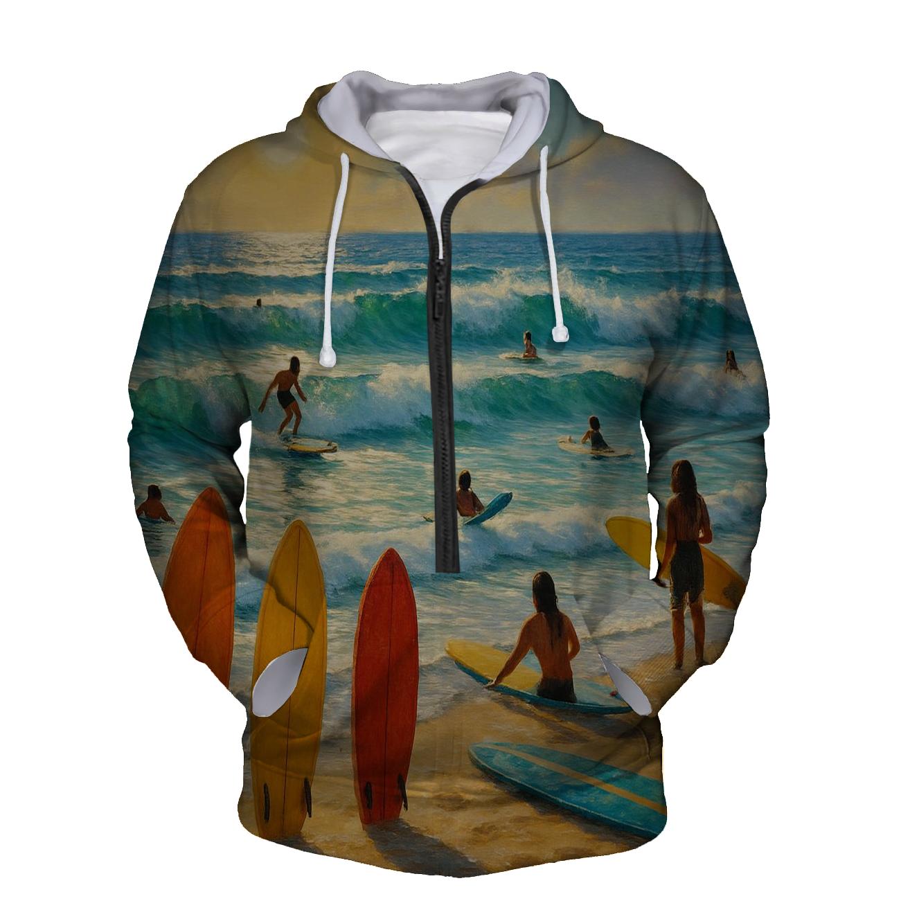 Surfing Paradise Half Zip Hoodie