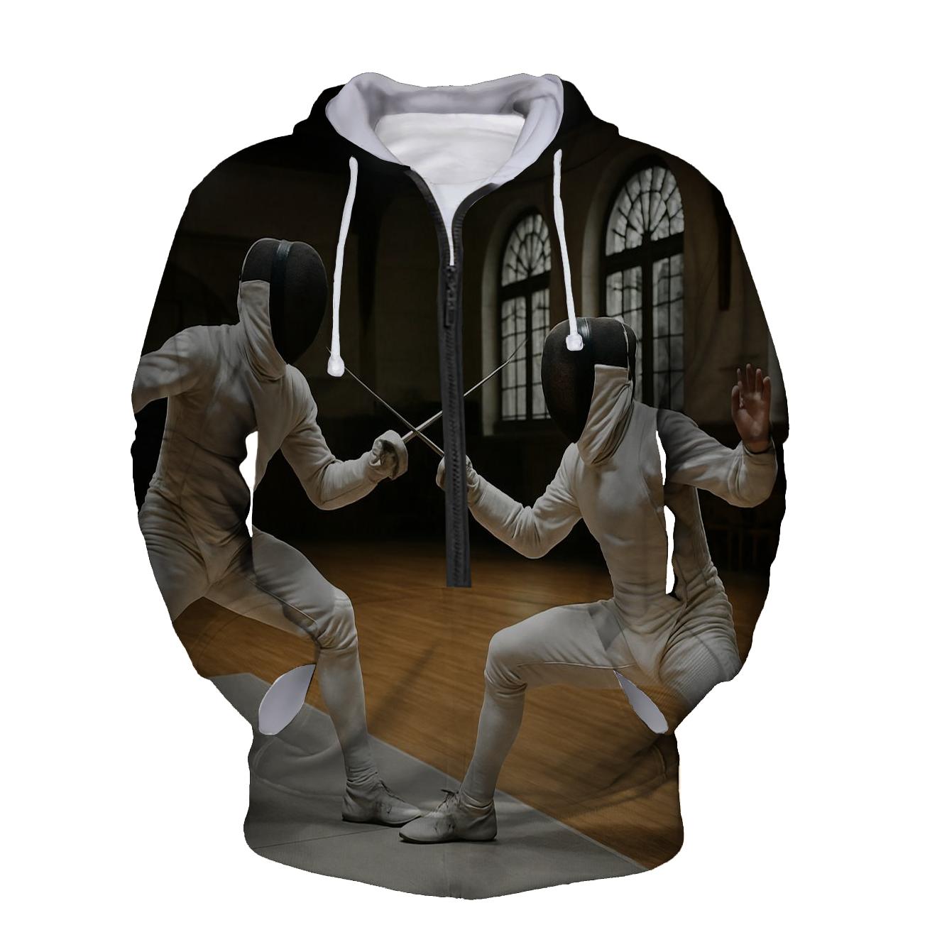 Fencing Elegance Half Zip Hoodie