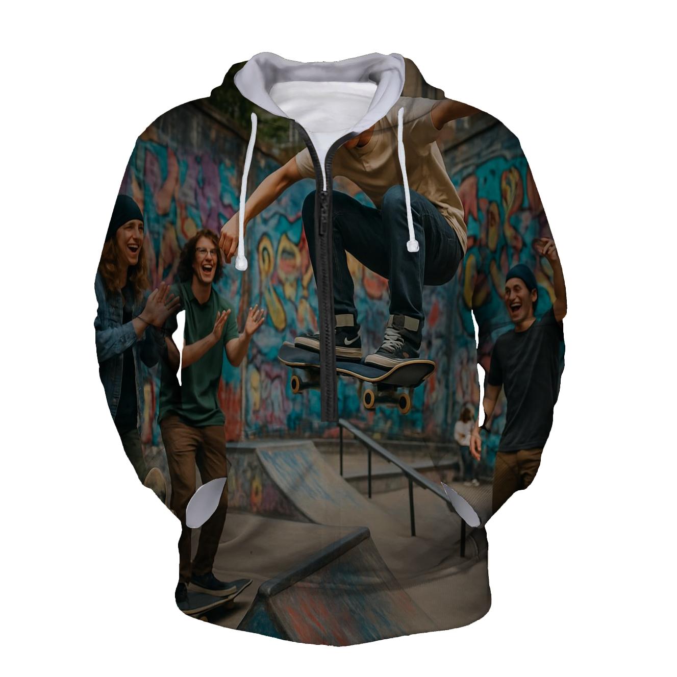 Skateboard Lifestyle Half Zip Hoodie