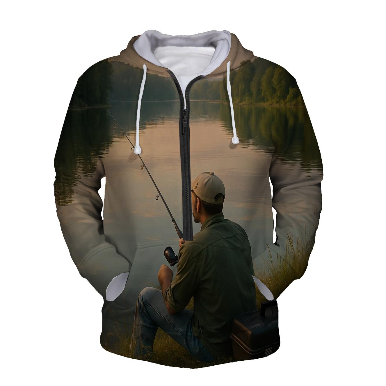 Fishing Serenity Half Zip Hoodie