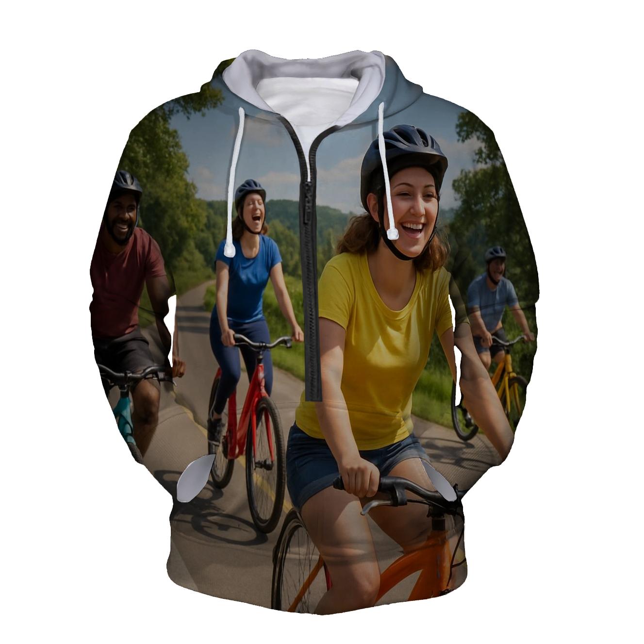Cycling Enthusiast Half Zip Hoodie