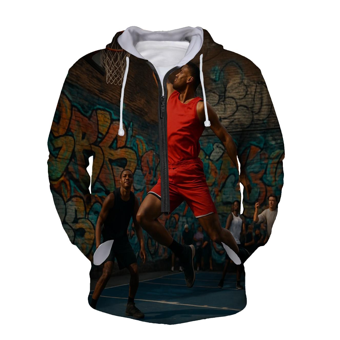 Basketball Dunk Half Zip Hoodie