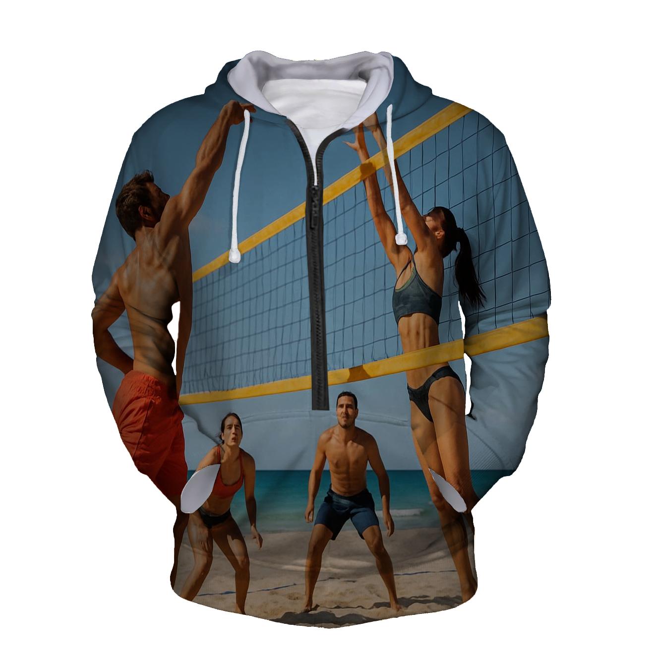 Volleyball Sunset Half Zip Hoodie